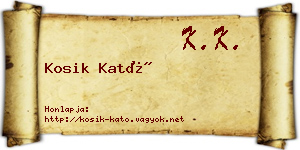 Kosik Kató névjegykártya